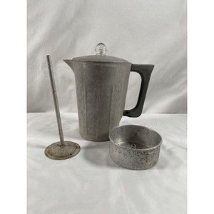 Vintage Household Institute Cast Aluminum Coffee Pot Percolator Complete READ